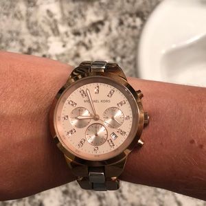 Rose gold and silver Michael Kors watch